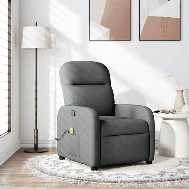 Massagestoel Donkergrijze Stof 1