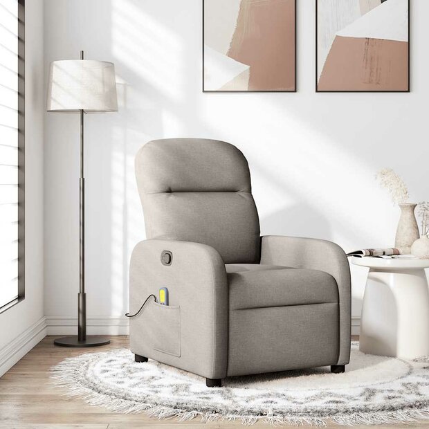 Massagestoel verstelbaar stof taupe 1