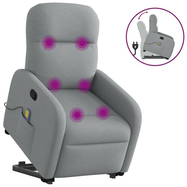 Sta-op-massagestoel verstelbaar stof lichtgrijs 1