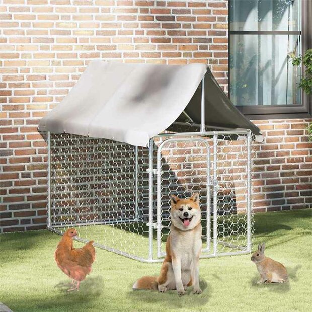 Hondenkennel voor buiten met dak 200x100x150 cm 1