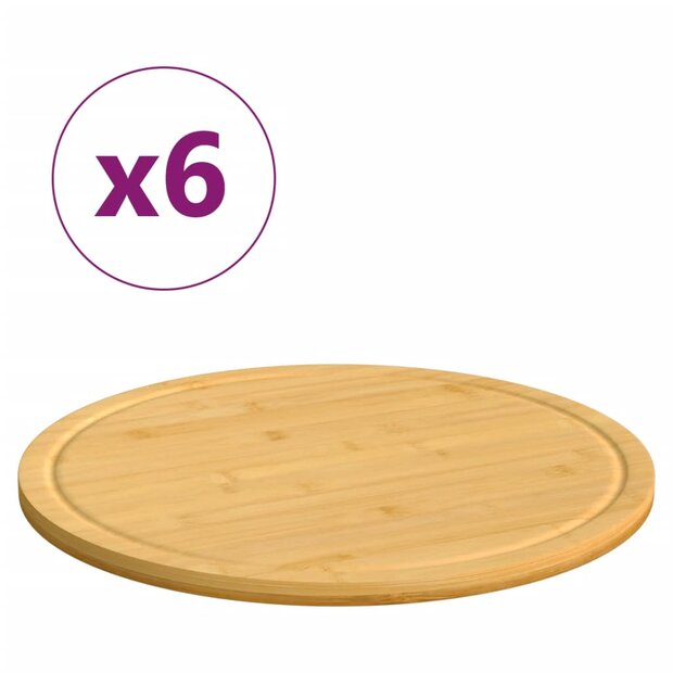 Snijplanken 6 st &amp;Oslash;30x1,5 cm bamboe 1