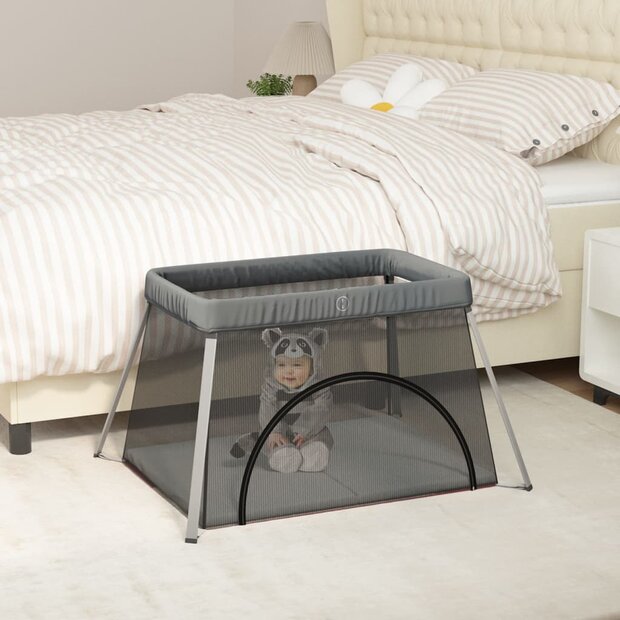 Babybox met matras linnen donkergrijs 1