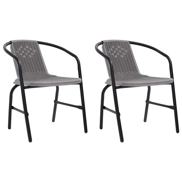 Tuinstoelen 2 st 110 kg kunststof rattan en staal 1