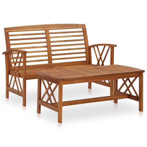 2-delige Loungeset massief acaciahout 1