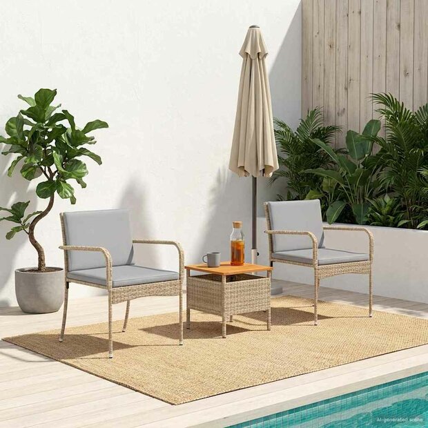 Tuinset Beige poly rattan 1