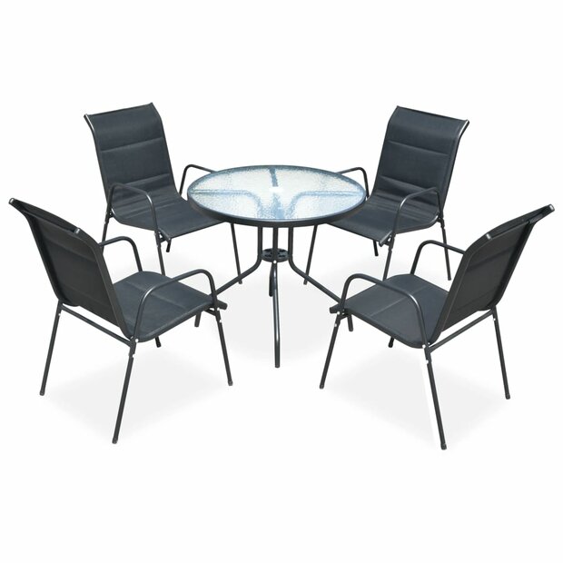 5-delige Tuinset staal zwart 1