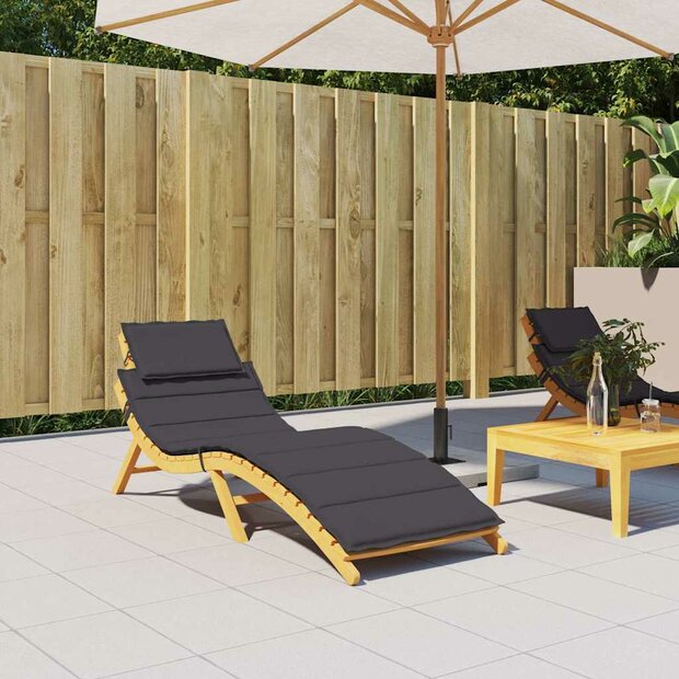 Ligbedkussen 186x58x4 cm oxford stof zwart 1