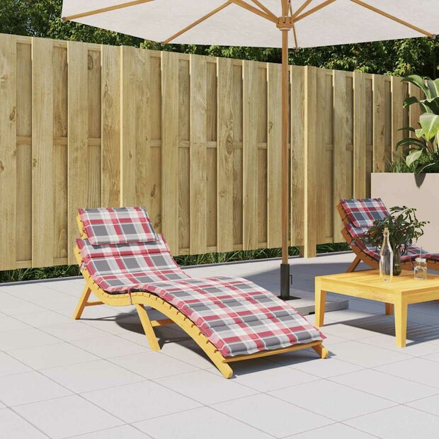 Ligbedkussen 186x58x4 cm oxford stof ruitpatroon rood 1