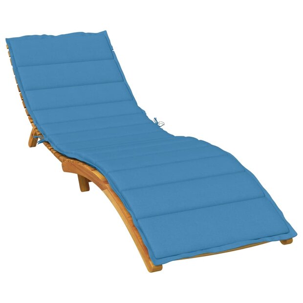 Ligbedkussen 200x60x4 cm stof gem&amp;ecirc;leerd blauw 1