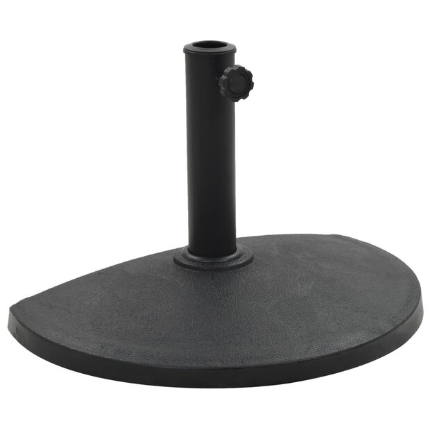 Parasolvoet halfrond 9 kg polyresin zwart 1