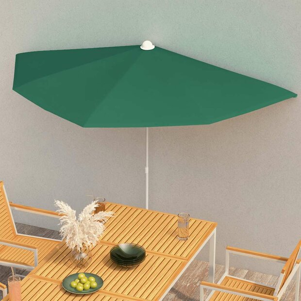 Parasol half met paal 180x90 cm groen 1