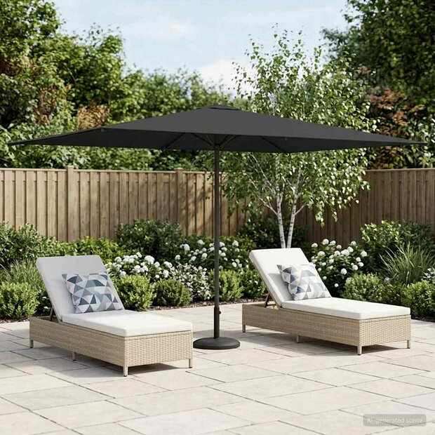 Tuinparasol 200 x 300 cm Polyester Rechthoekig Antracietkleurig 1
