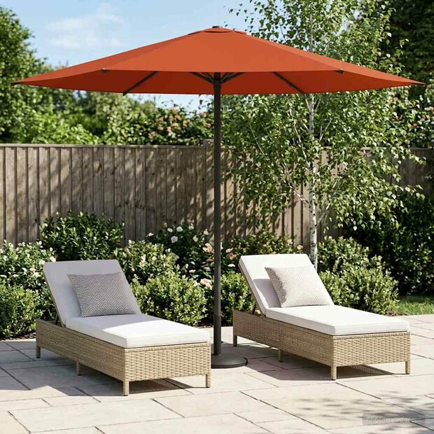Tuinparasol 230 x 230 cm Polyester Rechthoekig Terracotta 1