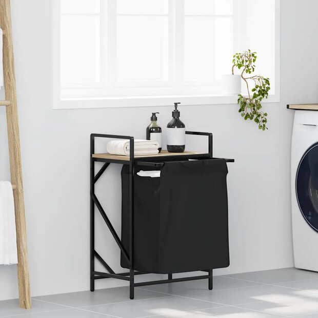 Wasmand 1 vak met plank sonoma eikenkleurig 1