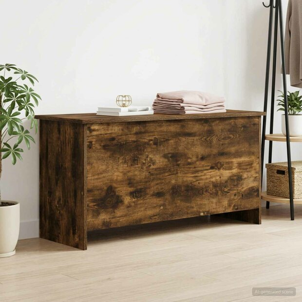 Opbergkist Gerookt eiken 100 x 40 x 50 cm Bewerkt hout 1