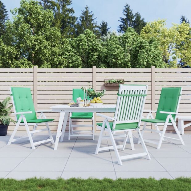Tuinstoelkussens 4 st hoge rug 120x50x3 cm stof groen 1