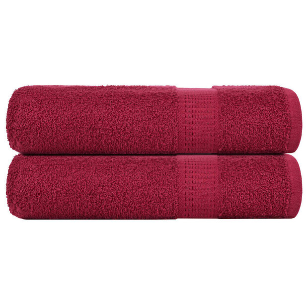 Douchehanddoeken FROGN 2 st 70x140 cm 360 g/m&amp;sup2; bordeaux 1