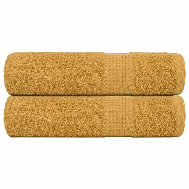 Douchehanddoeken FROGN 2 st 70x140 cm 360 g/m&amp;sup2; goud 1