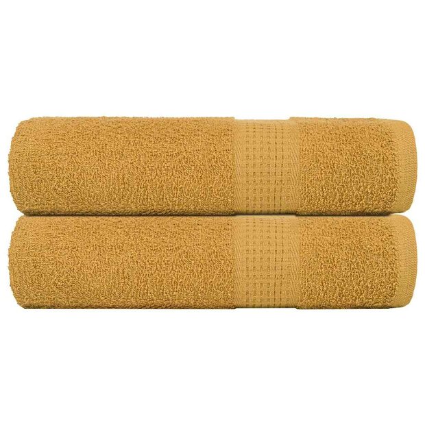 Badhanddoeken FROGN 2 st 100x150 cm 360 g/m&amp;sup2; goud 1