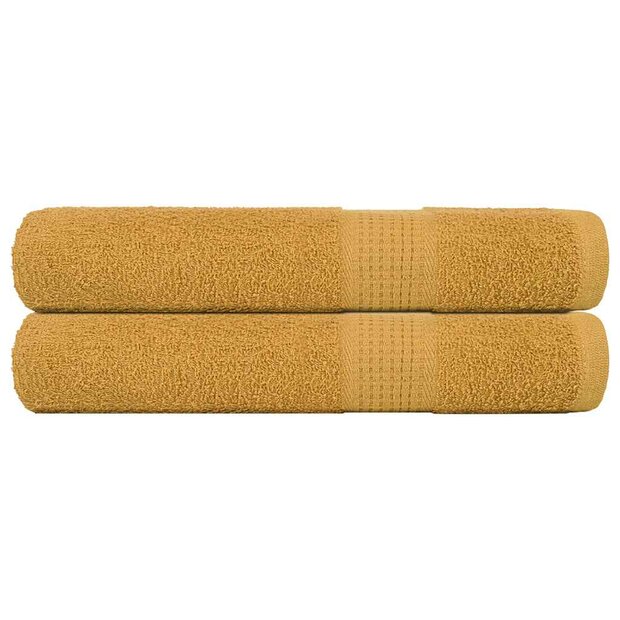 Handdoeken FROGN 2 st 100x200 cm 360 g/m&amp;sup2; goud 1