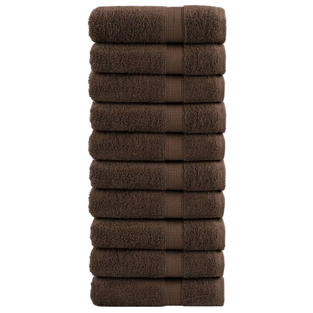 Handdoeken SOLUND 10 st 600 g/m&amp;sup2; 50x100 cm bruin 1
