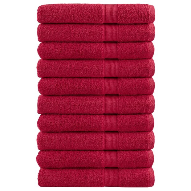 Handdoeken SOLUND 10 st 600 g/m&amp;sup2; 100x200 cm rood 1
