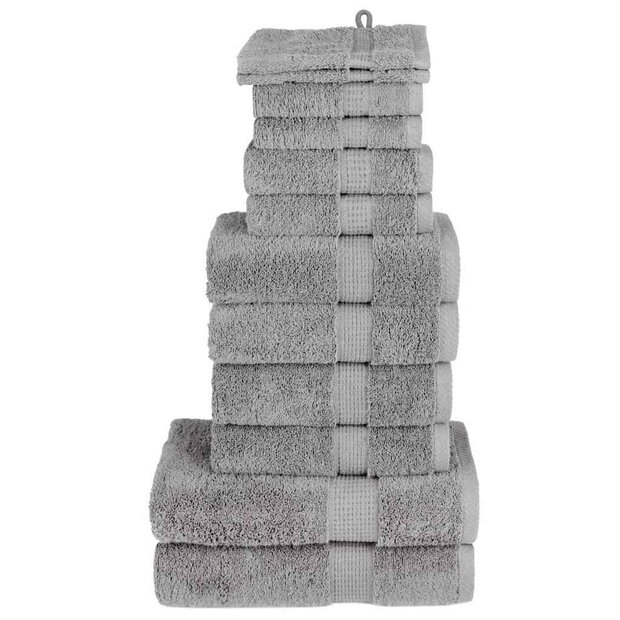 12-delige Handdoekenset SOLUND 600 g/m&amp;sup2; grijs 1