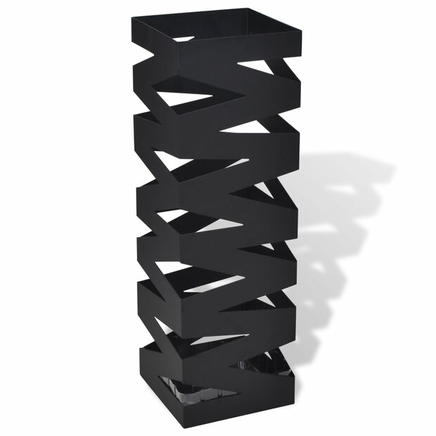 Paraplustandaard vierkant 48,5 cm staal zwart 1