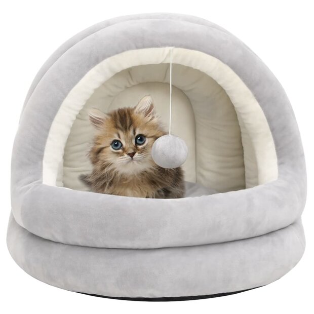 Kattenmand 40x40x35 cm grijs en cr&amp;egrave;mekleurig 1