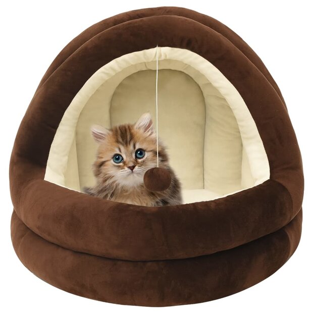 Kattenmand 50x50x45 cm bruin en cr&amp;egrave;mekleurig 1