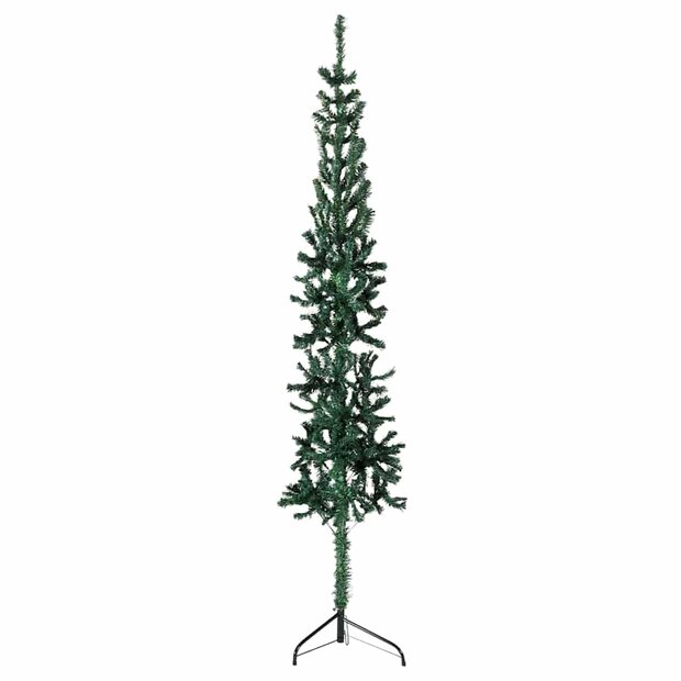 Kunstkerstboom half met standaard smal 180 cm groen 1