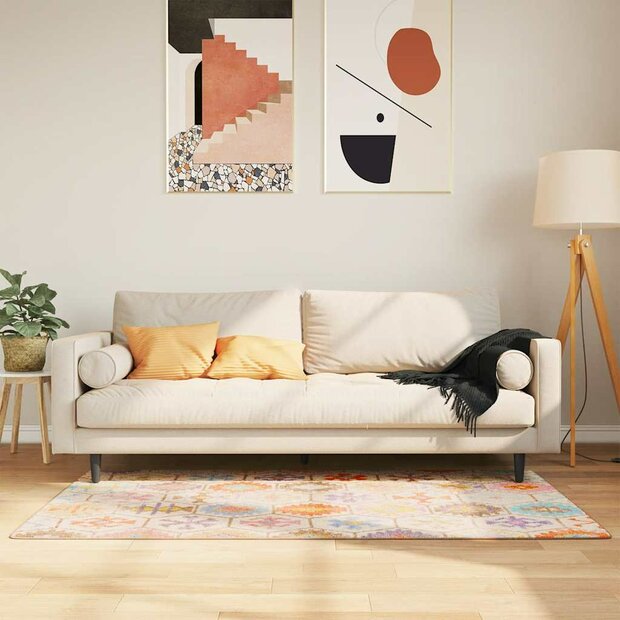 Vloerkleed wasbaar 80x150 cm meerkleurig 1