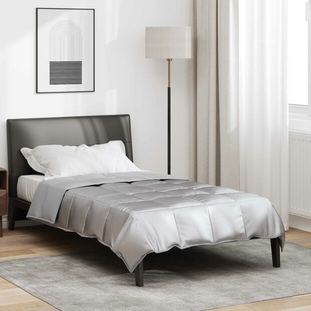 Zomer Dekbed Zilver 155 x 220 cm Satijn en Microfiber 1