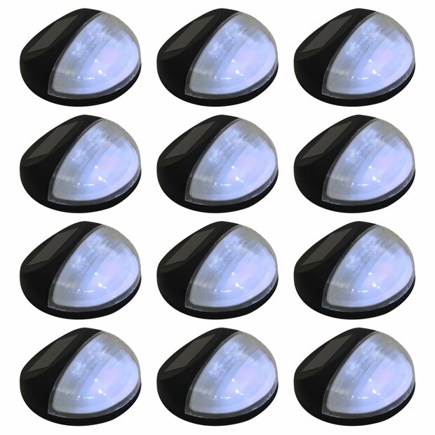LED-wandlampen solar rond zwart 12 st 1