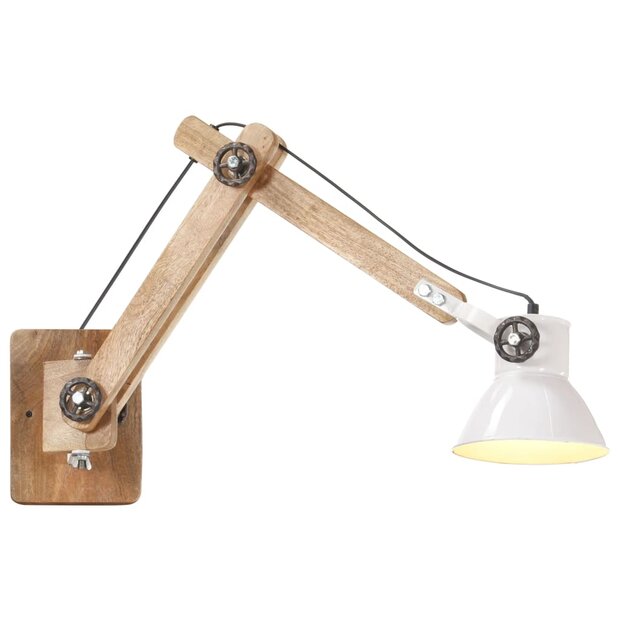 Wandlamp industrieel rond E27 wit 1