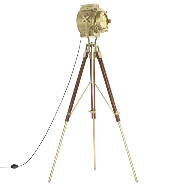 Vloerlamp driepoot 193 cm massief mangohout      1