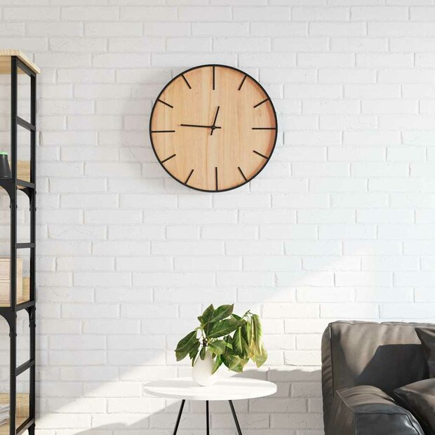 Wandklok &amp;Oslash;39 cm ijzer en bewerkt hout bruin 1