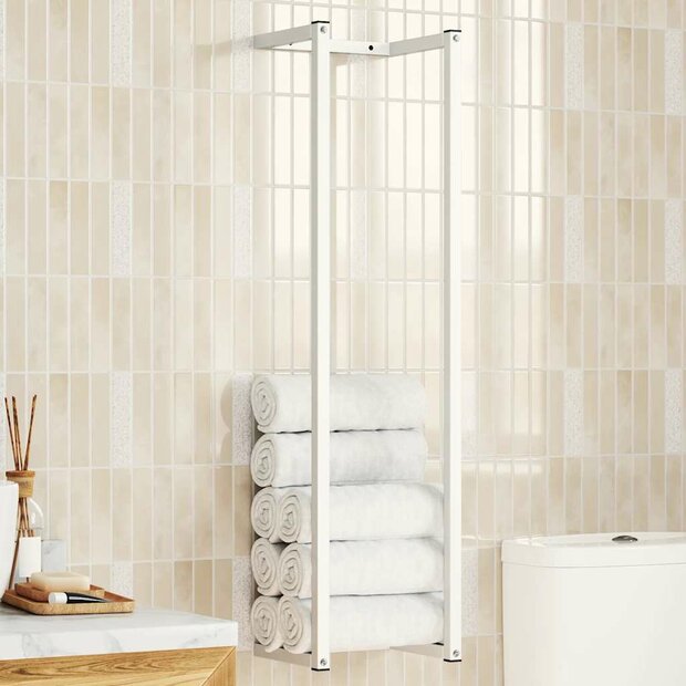 Handdoekenrek 25x20x95 cm staal wit 1