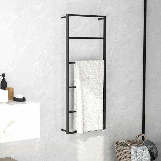 Handdoekenrek 45x10x115 cm staal zwart 1