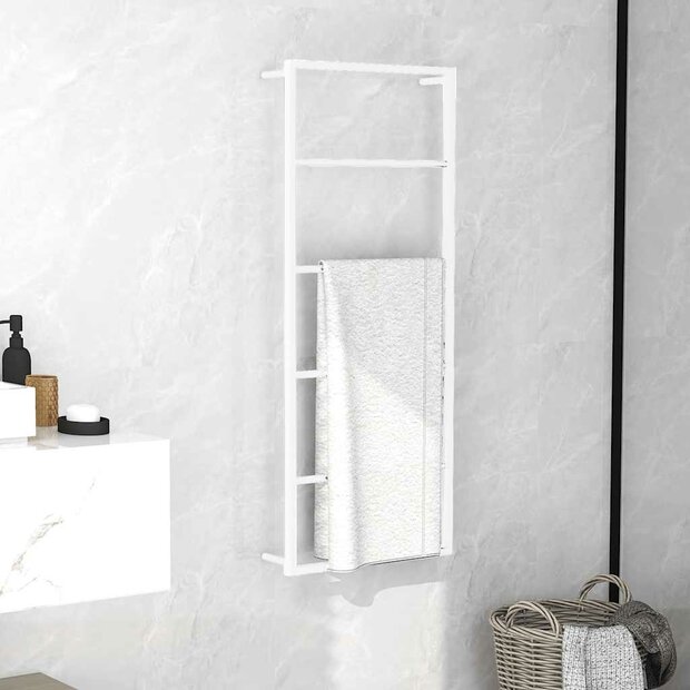 Handdoekenrek Wit 45x10x115 cm Staal 1