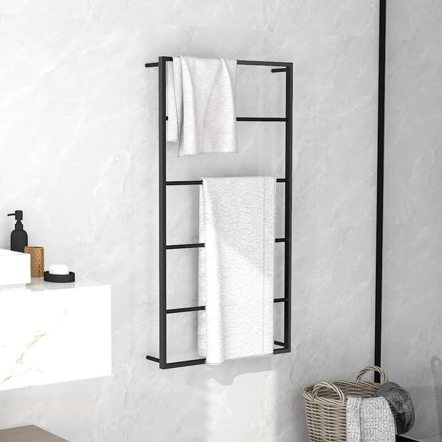 Handdoekenrek 60x10x116 cm staal zwart 1