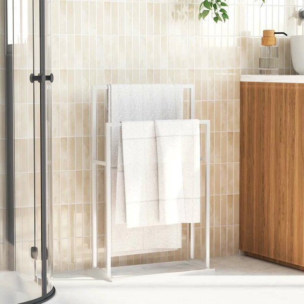 Handdoekenrek vrijstaand 48x24x78,5 cm ijzer wit 1