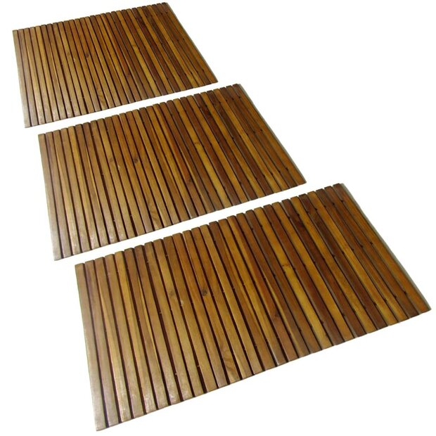 Badmat acaciahout 80 x 50 cm 3 stuks 1