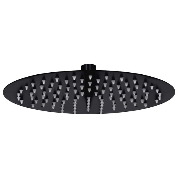 Regendouchekop rond 25 cm roestvrij staal zwart 1