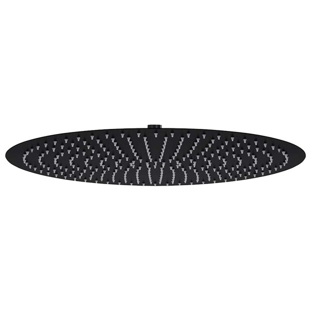 Regendouchekop rond 50 cm roestvrij staal zwart 1