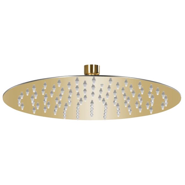 Regendouchekop rond 25 cm roestvrij staal goudkleurig 1