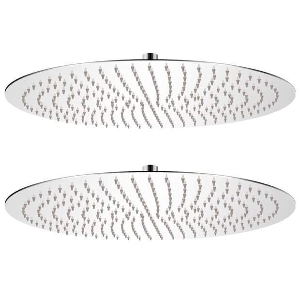Regendouchekop 2 st rond 50 cm roestvrij staal 1