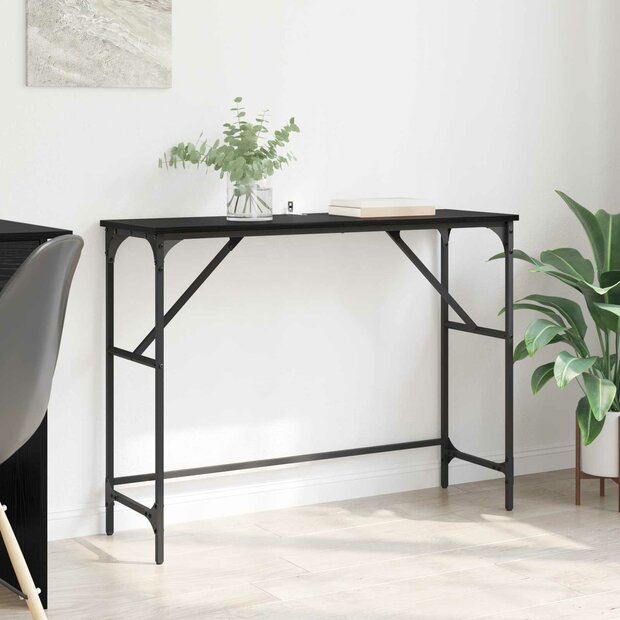 Wandtafel Zwart Eiken 100 x 32 x 75 cm Bewerkt hout 1