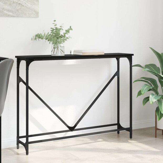 Wandtafel Zwart Eiken 102 x 23 x 75 cm Bewerkt hout 1