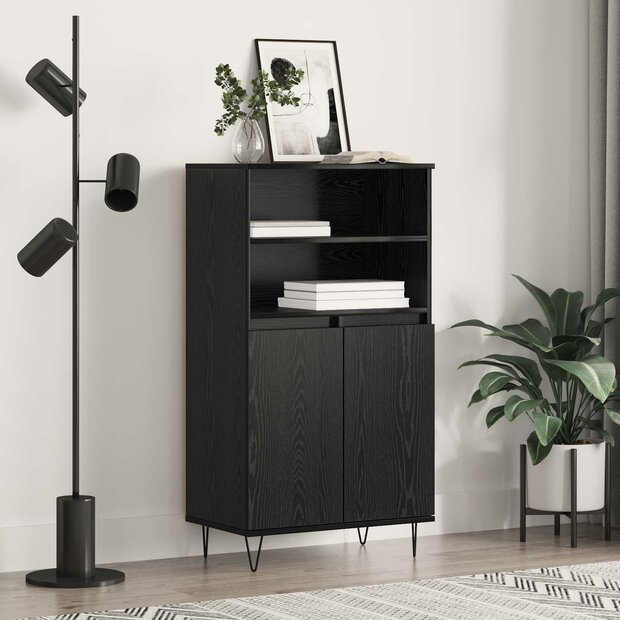Highboard Zwart 60 x 36 x 110 cm Bewerkt hout 1